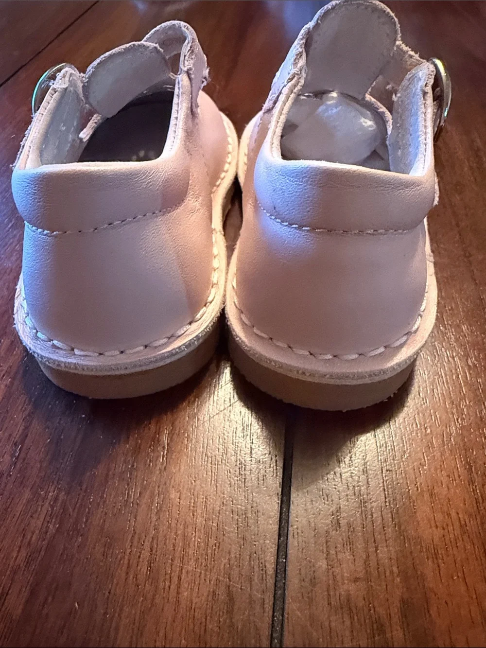L'Amour Girls Pink T-Strap Leather Cut‎ Out Mary Janes Sz 9